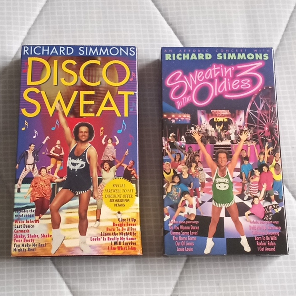 Bundle of Richard Simmons Sweatin to the Oldies and Disco Sweat (VHS)